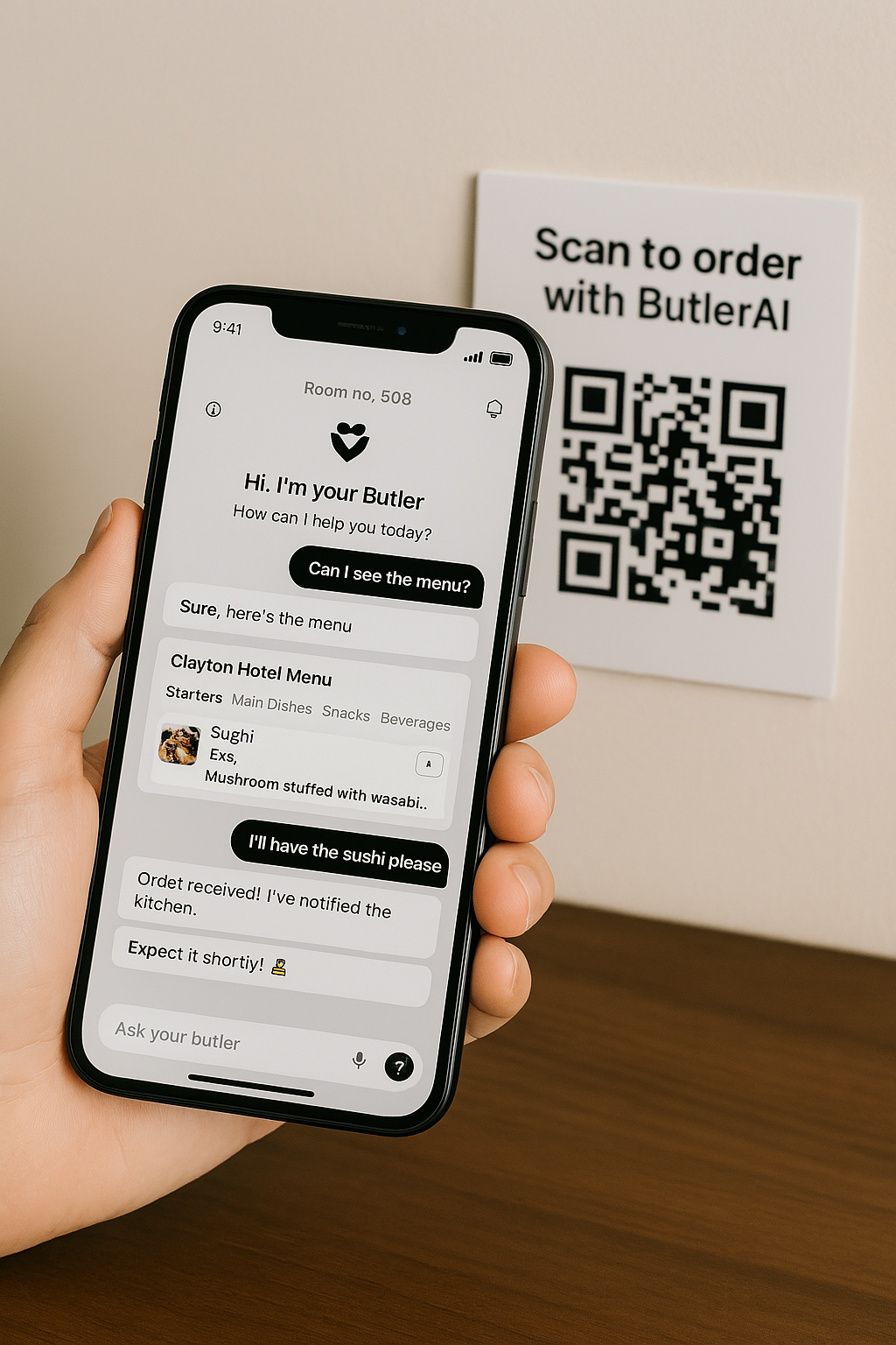 Guest Scanning Butler AI QR Code